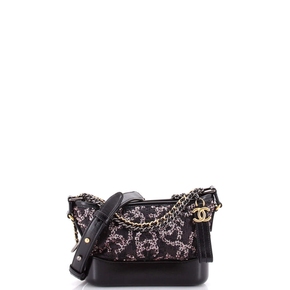Chanel Small Gabrielle Hobo Logo Motif Sequins